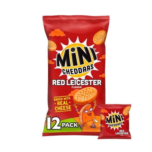 Jacob's Mini Cheddars Red Leicester Multipack Snacks 12 Pack 