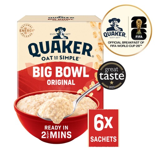 Quaker Oat So Simple Big Bowl Original Porridge Sachets