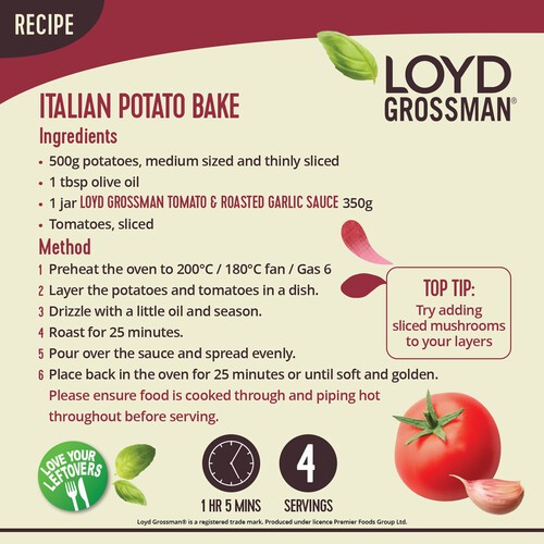 Loyd Grossman Tomato & Roasted Garlic Pasta Sauce