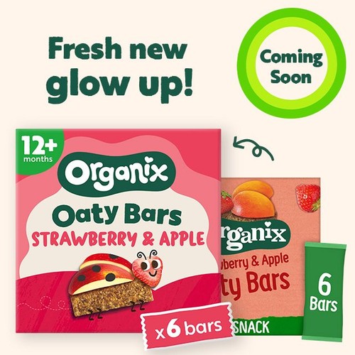 Organix Strawberry & Apple Oaty Organic Bars Toddler Snacks Multipack 6x23g