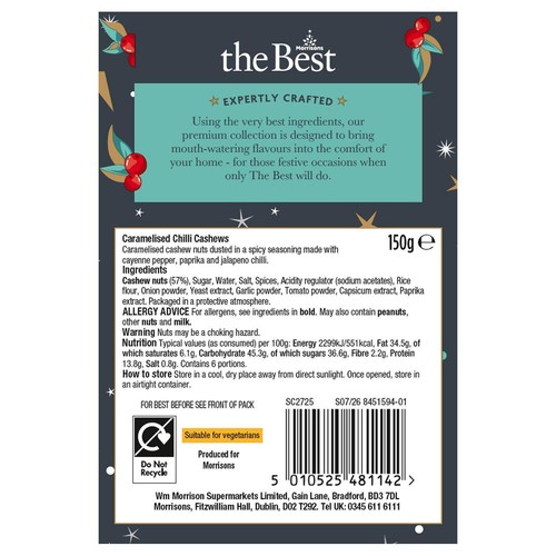 Morrisons The Best Caramelised Chilli Cashews 150g