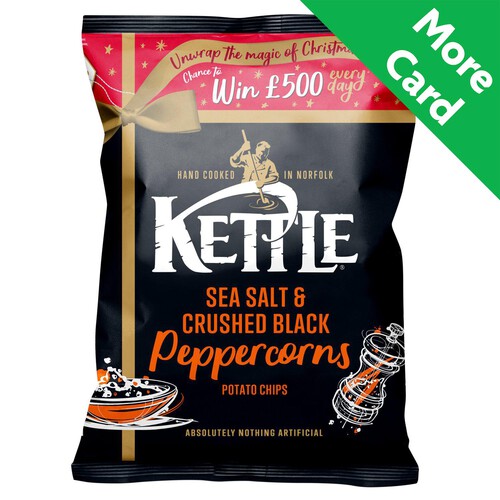 Kettle Chips Sea Salt & Crushed Black Peppercorns Sharing Crisps 