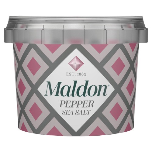 Maldon Pepper Sea Salt with Tellicherry and Pink Peppercorns