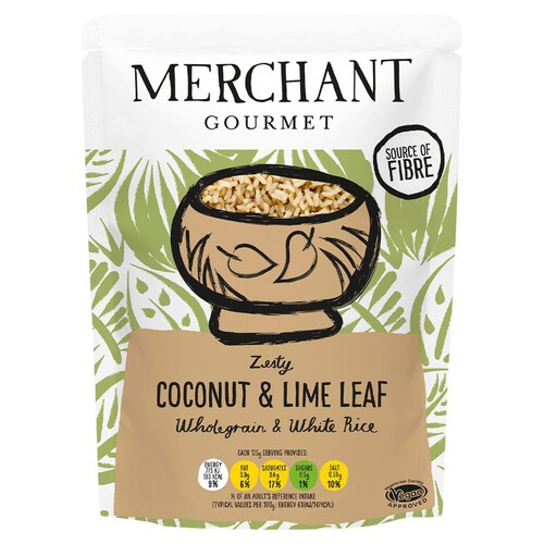 Merchant Gourmet Coconut & Lime Leaf Wholegrain & White Rice 