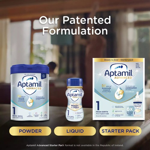 Aptamil Advanced 1 First Baby Milk Formula Liquid Ready to Feed from Birth