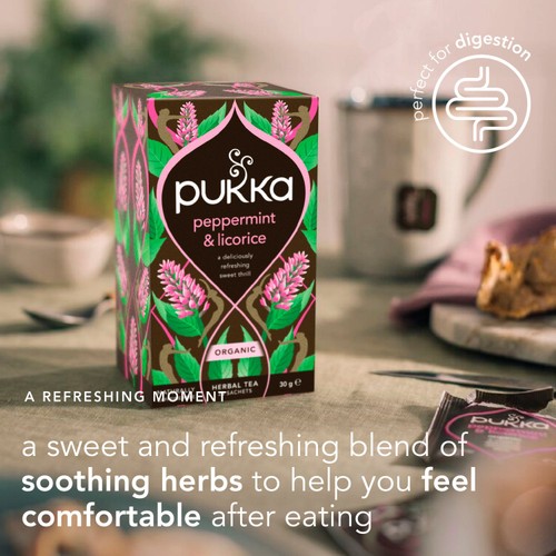 Pukka Peppermint & Licorice Organic Fair Herbal Tea 20 Sachets