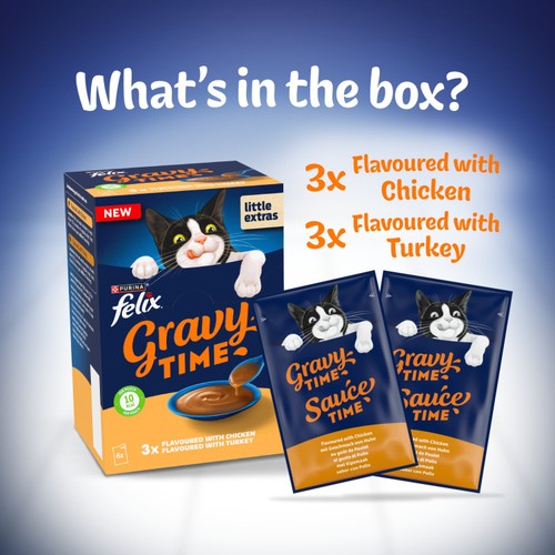 Felix Gravy Time Chicken & Turkey Wet Cat Food 6 X 40G
