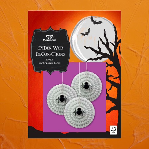 Morrisons Halloween Spider Web Fans 