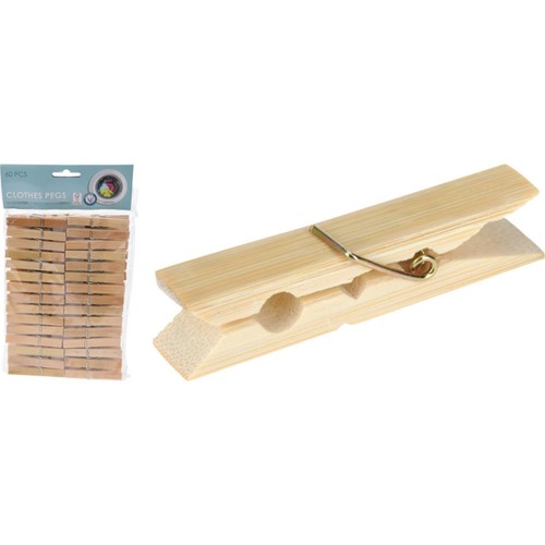 Koopman Bamboo Clothes Pegs   60 pack