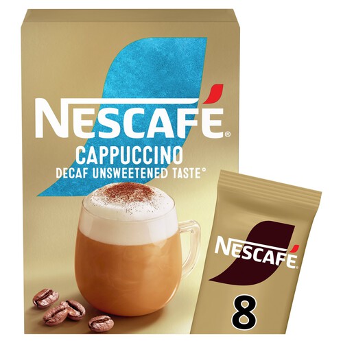 Nescafe Gold Cappuccino Decaf Unsweetened Instant Coffee 8 x Sachets