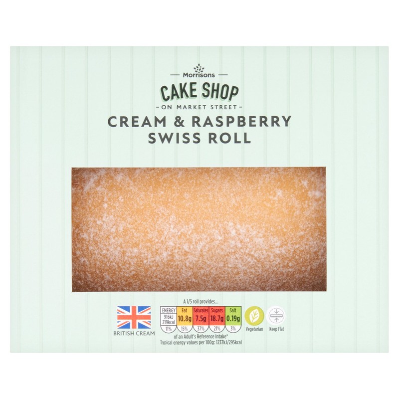 Morrison Raspberry Mini Roll Market Street Cream & Raspberry Swiss Roll - Morrisons Online Groceries ...