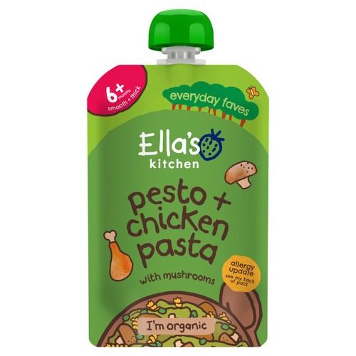 Ella's Kitchen Stage 1.5 Organic Pesto Pasta Chicken & Mushroom 100g