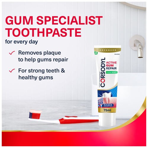 Corsodyl Active Gum Repair Fresh Mint Toothpaste 75ml