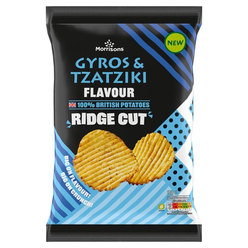 Morrisons Gyros & Tzatziki Flavour Ridge Cut Crisps 