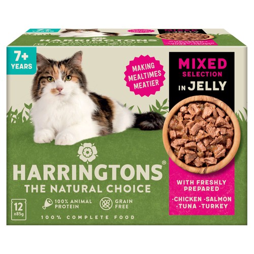 Harringtons Senior Wet Cat Food Pouches Mixed in Jelly 