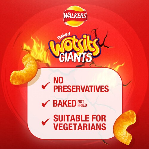 Walkers Wotsits Giants Sweet & Spicy Sharing Snacks Crisps 