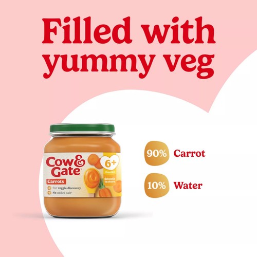 Cow & Gate Carrot Baby Food Snack Jar 6+ Months