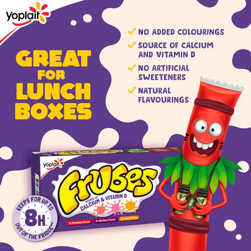 Frubes Kids Strawberry, Red Berry & Peach Yoghurt Tubes