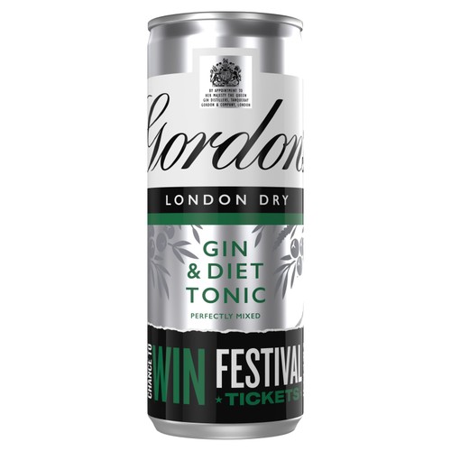 Gordon's London Dry Gin and Slimline Tonic Ready to Drink  Can
