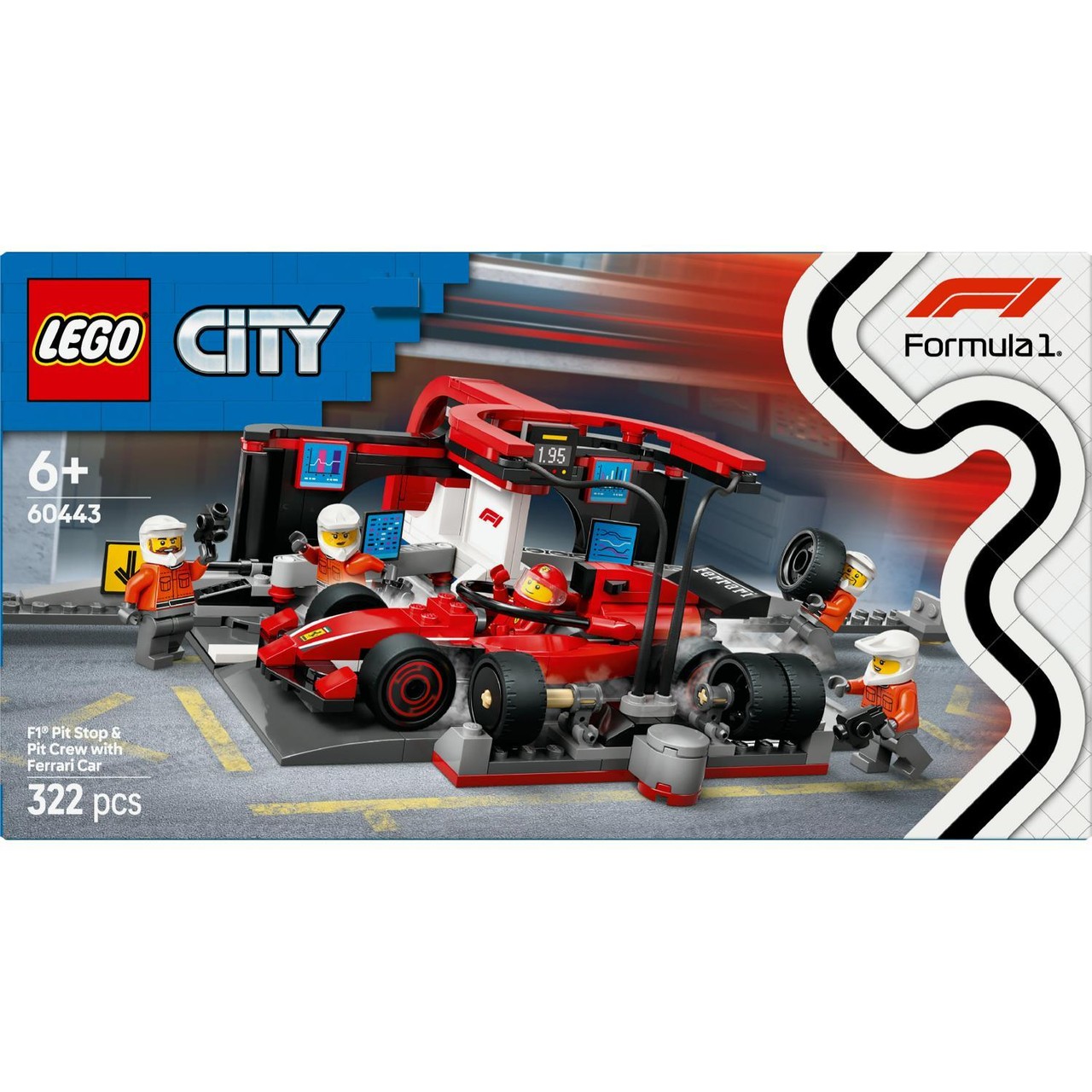 Lego City F1 Pit Stop And Pit Crew With Ferrari Car