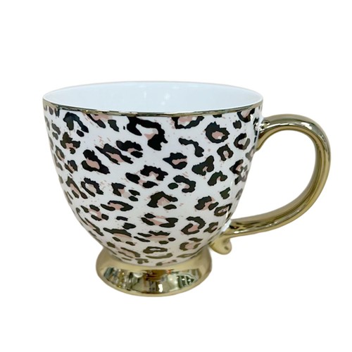 Nutmeg Leopard Print Footed Mug