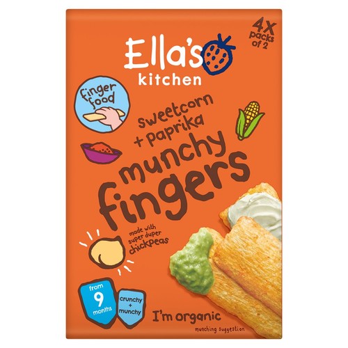 Ella's Kitchen Sweetcorn and Paprika Munchy Fingers Multipack Baby Snack