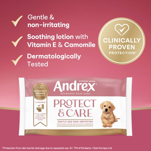 Andrex Protect And Care Wipes 36 Pack
