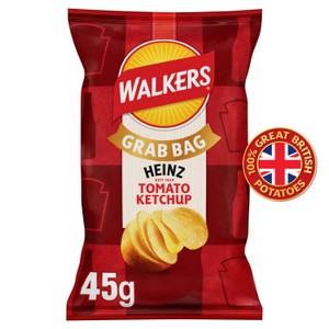 Walkers Heinz Tomato Ketchup Grab Bag Crisps 45g
