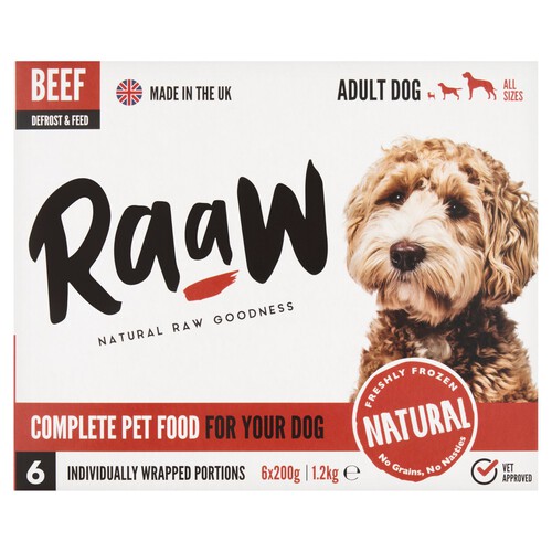 Raaw Complete Pet Food For Your Dog Beef Adult Dogs