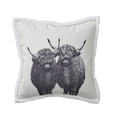 Nutmeg Home Highland Cow Cushion