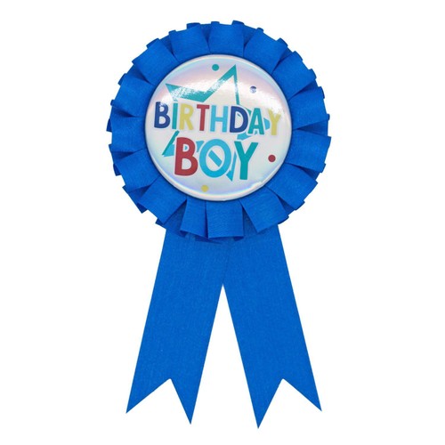 Nutmeg Birthday Boy Rosette Blue