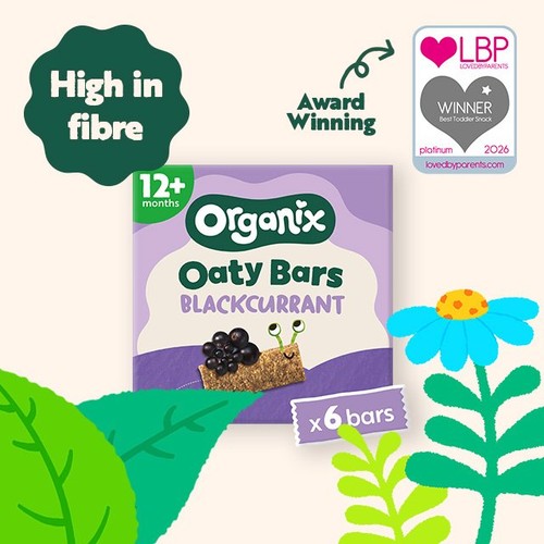 Organix Blackcurrant Oaty Bars Organic Toddler Snacks Multipack 6x23g