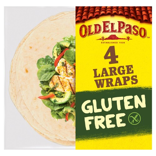 Old El Paso Gluten Free 4 Large Tortilla Wraps 215g