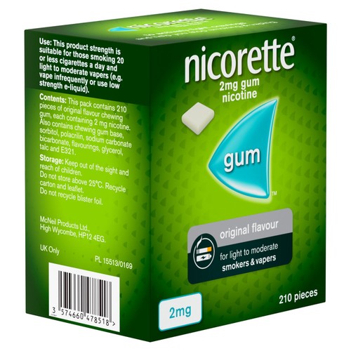 Nicorette Original 2mg  Gum (Stop Smoking Aid)