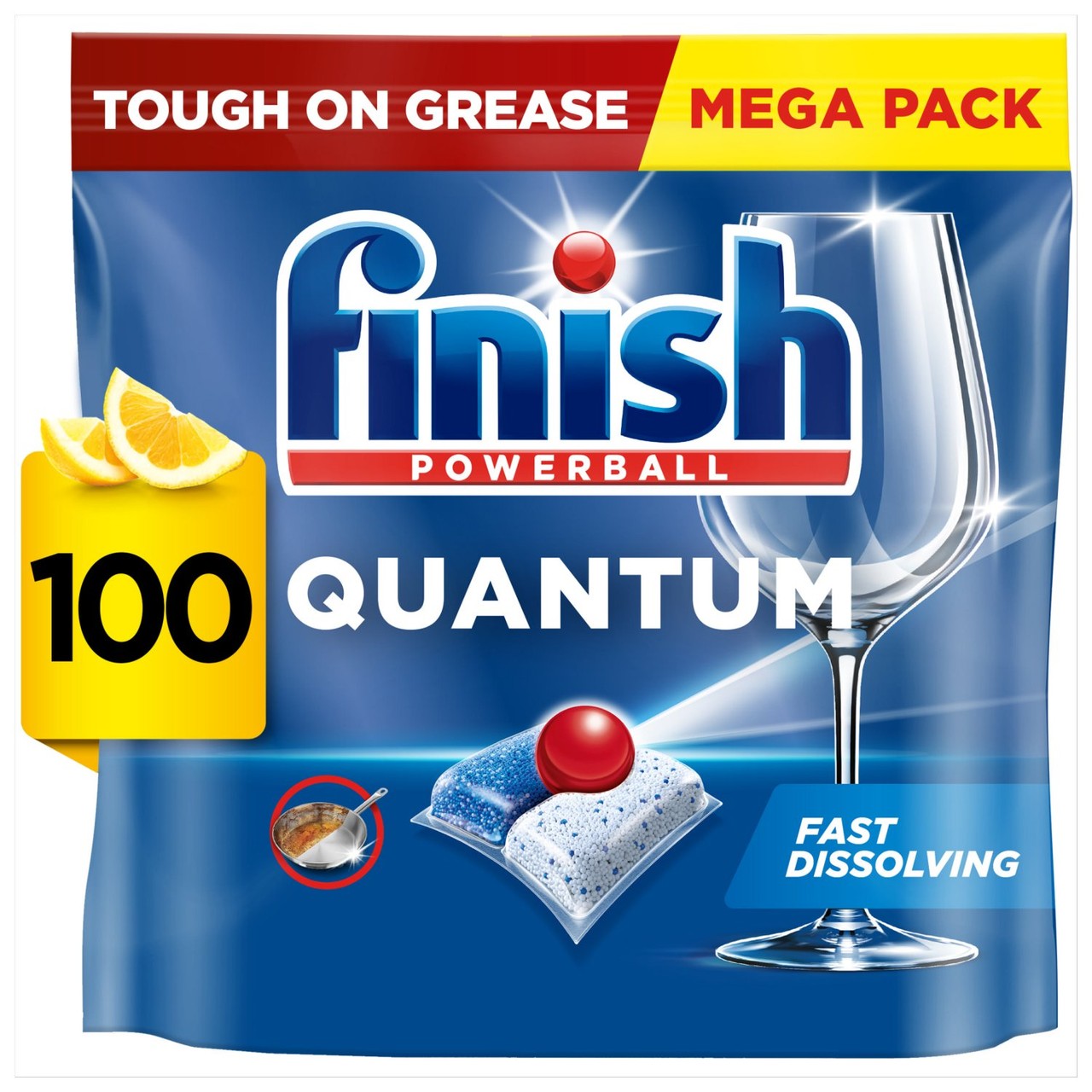 Finish Quantum Dishwashing Tablets Lemon 100 Pack
