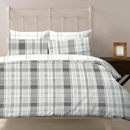 Nutmeg Home Brushed Cotton Check Duvet Set King