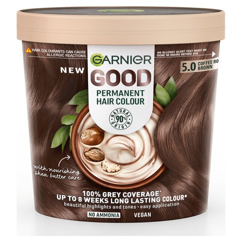 Garnier Good Perm Hair Dye 100% Grey 5.0 Coffee Roast Brown 217g