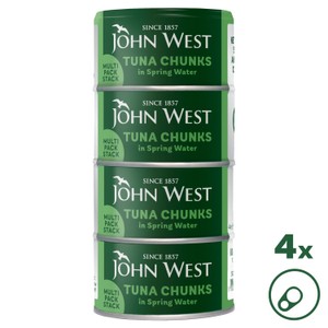 John West Tuna Chunks in Spring Water MSC 4x125g (102g drained)4x125g