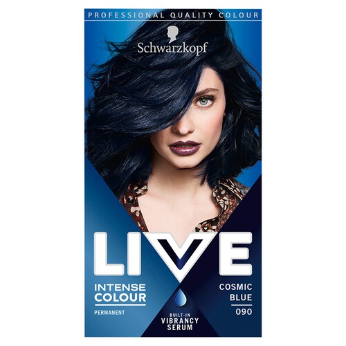 Schwarzkopf LIVE Intense Colour Permanent Blue Hair Dye 090 Cosmic Blue