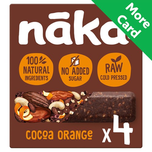 Nakd Cocoa Orange 4 Raw Fruit & Nut Bars 