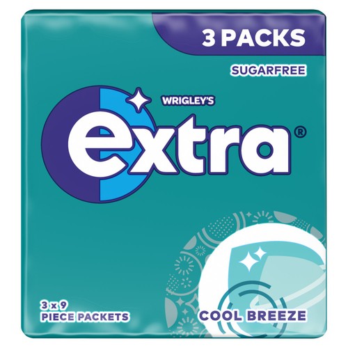 xtra Cool Breeze Sugarfree Chewing Gum Multipack 3x9 Pieces