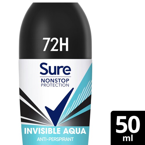 Sure Antiperspirant Deodorant Roll On Nonstop Invisible Aqua