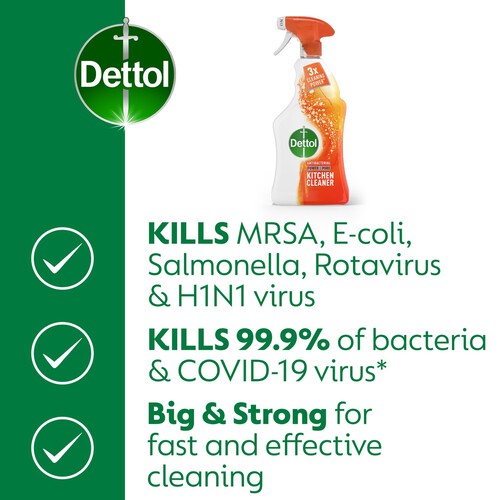 Dettol Power & Pure Antibacterial Disinfectant Kitchen Cleaning Spray