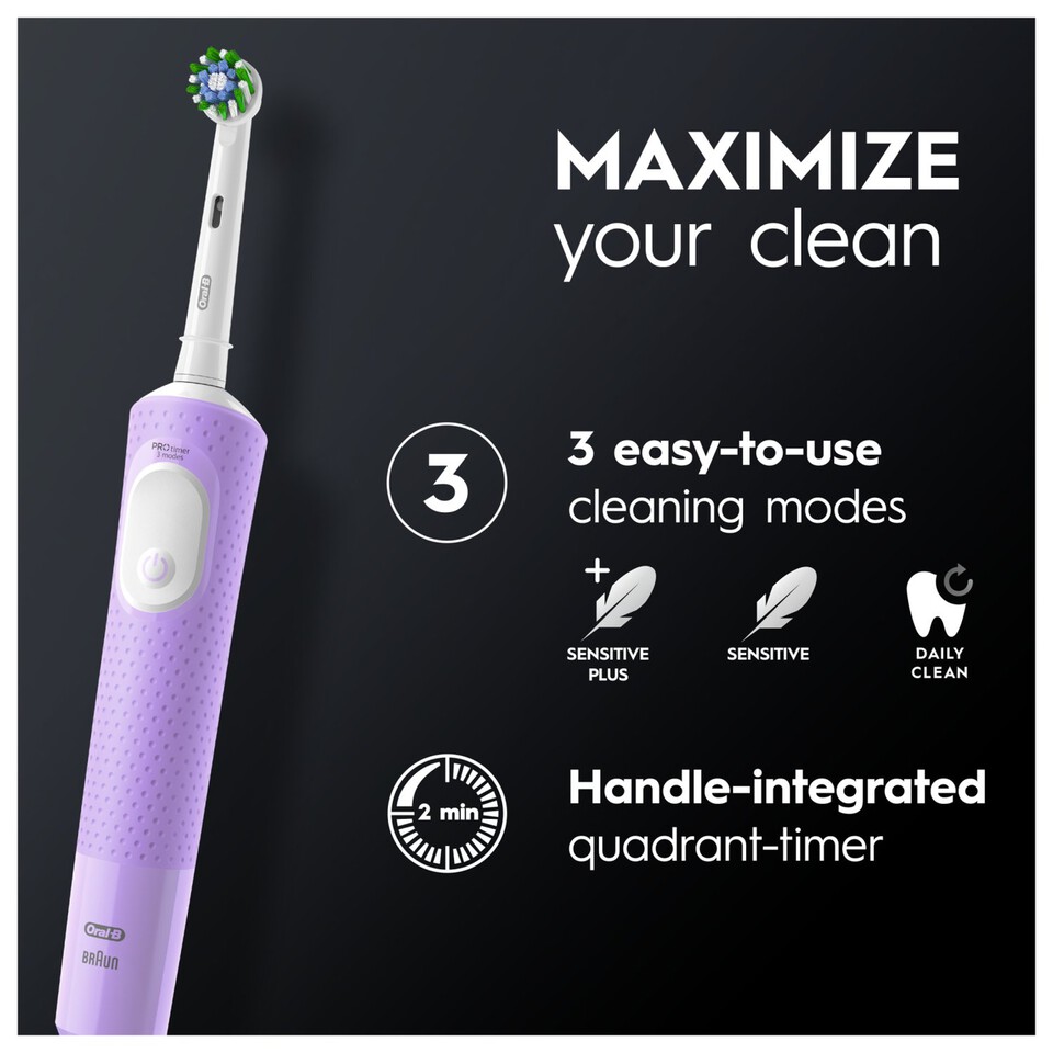 OralB Vitality Pro Lilac Mist Electric Rechargeable Toothbrush