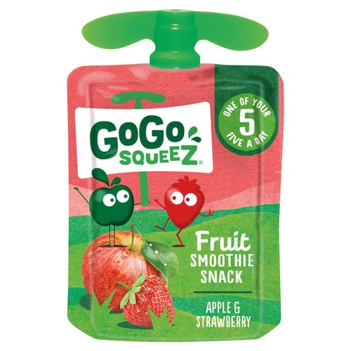 GoGo squeeZ Fruit Smoothie Snack Apple and Strawberry 4x90g