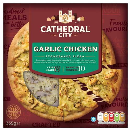 Cathedral City Garlic & Herb Chicken Pizza 335G