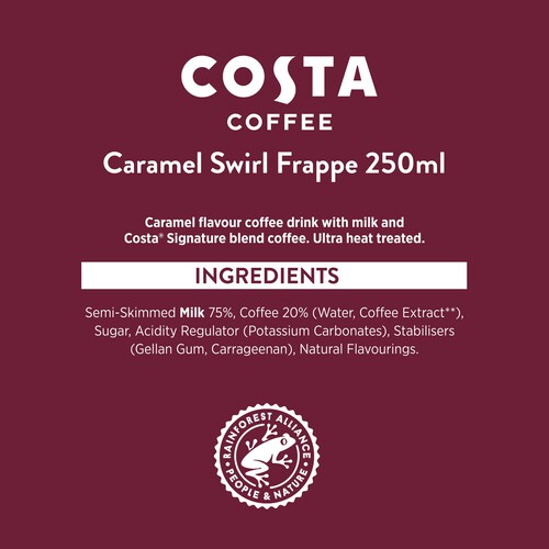 Costa Coffee Frappe Caramel Swirl Iced Coffee 