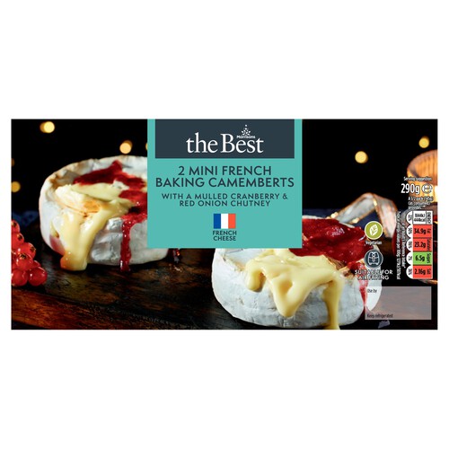 Morrisons The Best 2 Mini Baking Camemberts With Cranberry & Onion Chutney