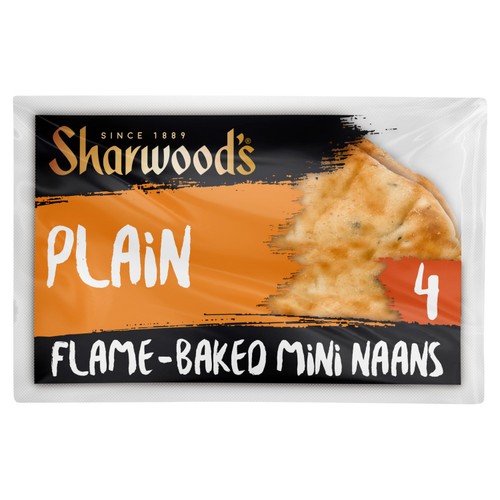 Sharwood's Indian Sides Plain Mini Naan Breads 4 Pack