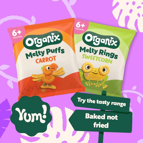  Organix Melty Carrot Puffs 7+ Months Stage 2